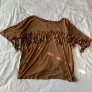 Brown Rue21 fringe top